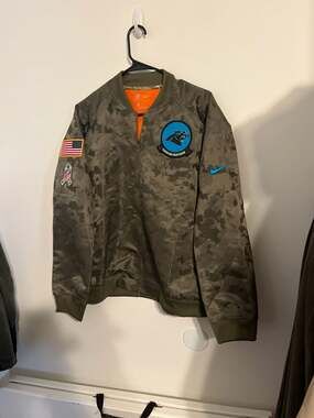 Mens Carolina Panthers Nike Salute Service Sideline Jacket NWT Medium